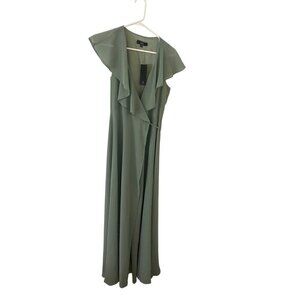 NWT Lulu's Women's Sage Flutter Sleeve Wrap Maxi Dress - Small
